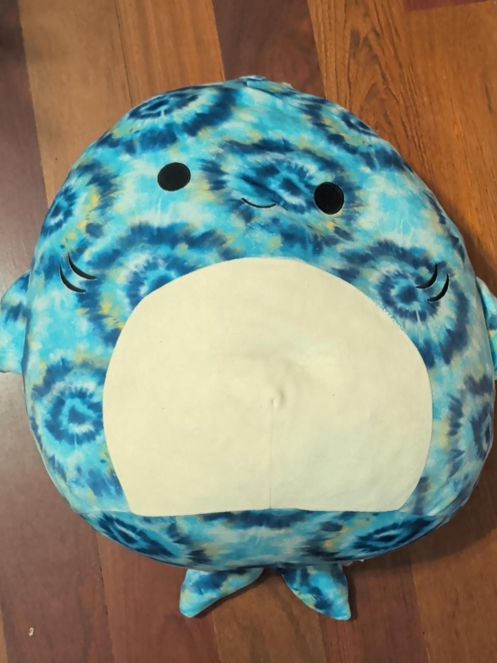 Squishmallows Blue Tie-Dye Shark Plush with Cream Belly